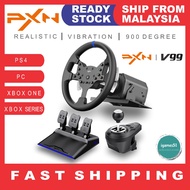 PXN V99 GAMING STEERING WHEEL PEDAL GEAR SHIFTER VIBRATION RACING WHEEL 900 DEGREE