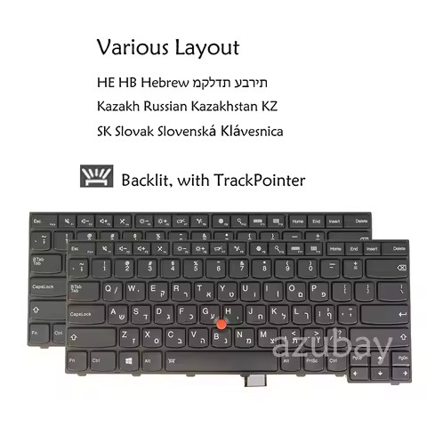 Hebrew Kazakh Slovak Laptop Keyboard for Lenovo Thinkpad T440 T440P T440S T431S T450 T450S T460 04X0