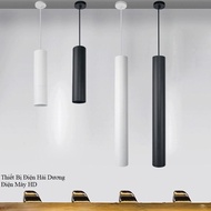 Đèn thả trần rọi ống bơ CD-204A Dài 30cm (Đen/Trắng) - Thân nhôm tản nhiệt - Ánh sáng vàng - Có Vide