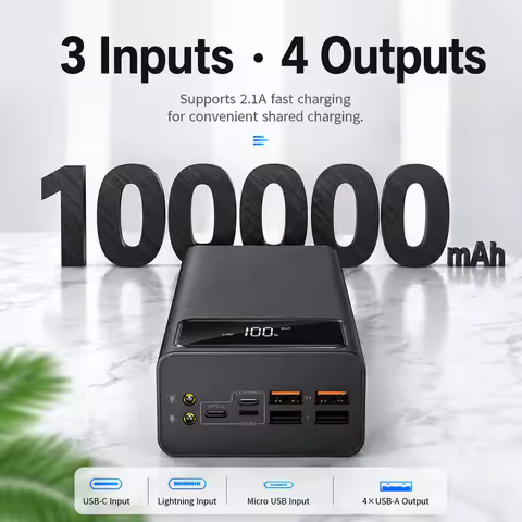 1000000 mAh Portable Power Bank for iPhone Samsung Huawei Xiaomi Oppo Vivo OnePlus Google Pixel with