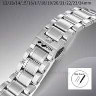 12/13/14/15/16/17/18/19/20/21/22/23/24mm for Mar-vin Watch Bracelet Solid Steel Heritage Butterfly C