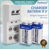 FANCY Doublepow Rechargeable Battery Charger 2 Slots 9V with 9V 2 PCS - DP-B09