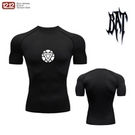 Born Athlete Iron Man Core | Premium Spandex Compression T-Shirt | Men's Muscle Fit Gym Shirt Short 