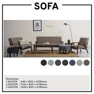 Sofa Set Fabric Vinyl Sofa Living Room Sofa Wooden Sofa Solid Wood Frame Sofa 1 Seater 2 Seater 3 Seater Sofa Fabric