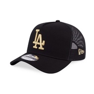 [ORIGINAL] NEW ERA LA LOS ANGELES DODGERS Gold Logo A-FRAME 9FORTY TRUCKER BLACK SNAPBACK CAP