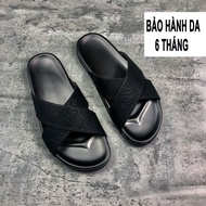 Beman C1 cross-strap men's sandals, high-quality double-layer tight leather sandals, solid rubber so