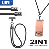AUFU Phone Lanyard Charger Cable Neckband Phone Lanyard 240W USB C To Type C Cable for iPhone17 Sams