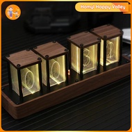 Homyl Nixie Tube Clock เครื่องจับเวลามีเสียงเตือนโบราณตกแต่งทันสมัยโต๊ะ
