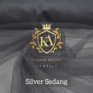 Kain Tile Polos/Soft Tulle/Kain Tile Meteran Warna Silver Bahan Rok Tutu Dekorasi Gaun Mewah Premium