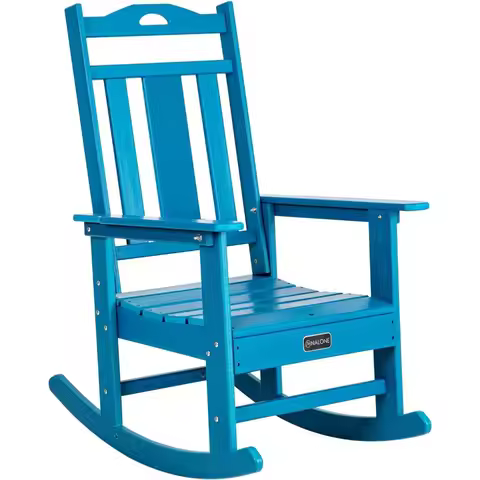 Outdoor Rocking Chair, Oversized Porch Rocker Chair for Adult, All-Weather Resistant Patio Rocking C