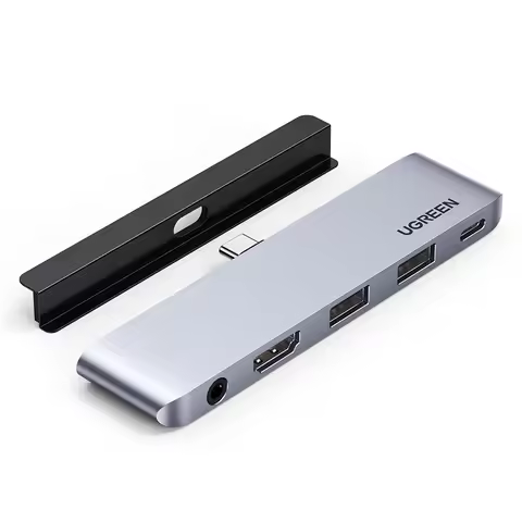 UGREEN USB C HUB for iPad Pro, 5 in 1 Hub Docking Station with 4KHDMI,3.5mm Headphone Jack,2 USB3.0 