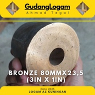 Bronze Axle Outer Dia 80mm x Dia Inside 23.5mm (3inx1in)