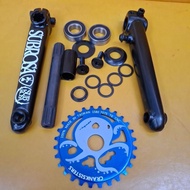 Bmx 3pc cranks set subrosa mid bb with alloy chainring 25t / 28t
