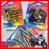 🏁 SET SKRU KULIT ENJIN CASING CVT YAMAHA NVX155 V1 V2 🏁 ORIGINAL HENG THAILAND SCREW ENGINE COVER CR