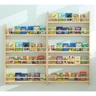 Wall-mounted bookshelf children's solid wood wall-mounted easy wall-mounted shelf narrow bookcase behind door storage kindergarten picture book.