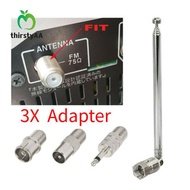THIRSTYAA Antenna FM F Type with TV/3.5 Adapter Wave 86-106MHz