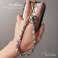 Chanel Style Leather Chain ins Phone Lanyard Wrist Short Pendant Bracelet Outdoor Travel Universal L