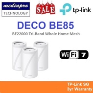 TP-LINK DECO BE85 3-Pack BE22000 Tri-Band Whole Home Mesh WiFi 7 System ( Pack of 3 ) - 3 Year Local