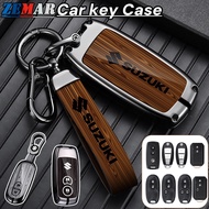Suzuki Wood Texture Car Key Shell Key Case Zinc Alloy Key Cover Smart Key Case Protector Key Buckle 