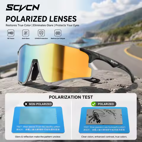 SCVCN Cycling Sunglasses for Men Fashion Cycl UV400 Eyewear Sports MTB Outdoor Goggles Bicycle UV400