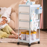 W-6&amp; Baby Products Storage Rack Baby Trolley Bedroom Bedside Storage Movable Multi-Layer Snack Bottle Storage Rack ODAI