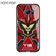 Hontinga Casing สำหรับ Samsung Galaxy S7 Edge S7/S7แบน S6แบน S6 Edge กรณีการ์ตูนอะนิเมะ Cool โทรศัพท์มือถือชุด Gundam แผงด้านหลังโทรศัพท์สำหรับชายกรณีกระจกนิรภัยด้านหลังฝาครอบกรณีสำหรับหญิง