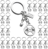 PHAETON 20PCS Power Sports Barbell Dumbbell Charm Weight Gym Weightlifting Keychain 45 Pounds Weight