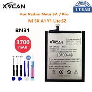 Original  3700mAh one Baery For Redmi Note 5A Prime S2 MI Mi 5X A1 Mi5X BN31 Replacement Bateria 5A Pro Y1 Lite