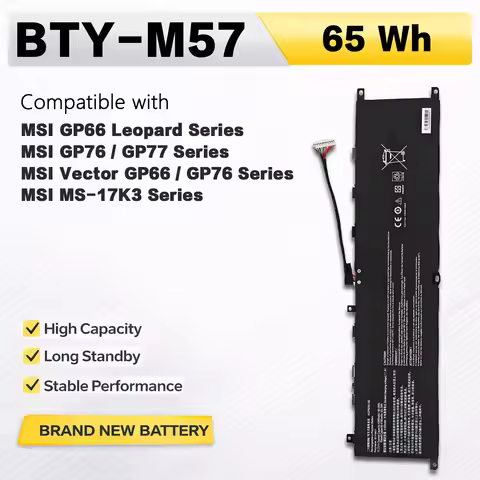 PowerHub BTY-M57 15.2V 65Wh Replacement Laptop Battery for MSI GP66 GP76 GP77 Leopard Vector 12UGS G