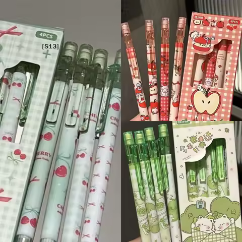 4Pcs 0.5mm Mechanical Pencils Eraser Smooth Writing Erasable Automatic Pencil School Office Supplies