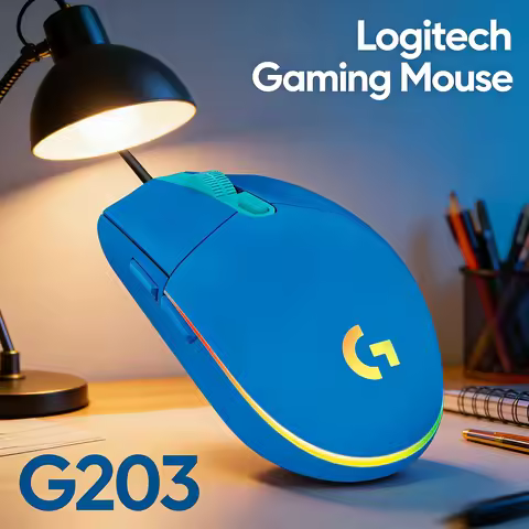 Logitech G203 Gaming Mouse LIGHTSYNC RGB Customizable Light Effects for Desk