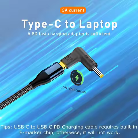 PD 100W Type C to Universal Laptop Charger Converter for Asus Lenovo Hp Dell Acer Samsung USB C Fast