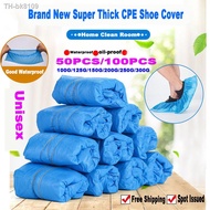❂ Hot sale blue plastic disposable foot cover outdoor waterproof and moisture-proof dustproof shoe cover thick and wear-resistant