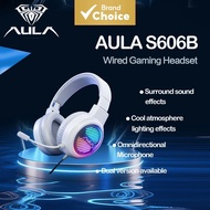 AULA S606B Gaming Headset  RGB Lighting Lightweight & Noise-Cancelling Mic for PC/PS5  Headphones Mi