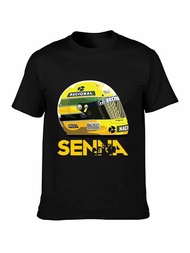 T Shirts Ayrton Senna Helmet Tops 1 Race Tees Man Cotton Short Sleeve T-Shirts