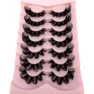 HBZGTLAD 7 Pairs Fluffy Eyelashes 8D Volume False Lashes Russian Strip Lashes Extensions Thick Soft 