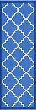 Well Woven Kings Court Brooklyn Trellis Modern Blue Geometric Lattice 2'7" x 12' Runner Indoor/Outdo