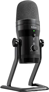 FIFINE USB Studio Recording Microphone Computer Podcast Mic for PC, PS4, Mac with Mute Button &amp; Monitor Headphone Jack, Four Pickup Patterns for Vocals YouTube Streaming Gaming ASMR Zoom-Class (K690)