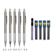 birthday gift for kids school cute stationery Pensil mekanikal logam 0.5/0.7/0.9/1.3/2.0, pensil tek