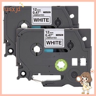 Label Tape Replacement for  P-Press TZe Label Tape 12mm 0.47 Inch Laminated 26.2 Feet Black on White