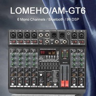 LOMEHO Mixer Audio Professional DSP 99 Effects Bluetooth USB 6 Channel AM-GT6 Amplifier Mixer Speaker Active Subwoofer Rakitan Kit Mobil Bass Modul IH