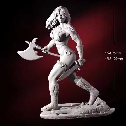 1/24 75mm 1/18 100mm Resin Model Kits Beauty Kills Beast Unpainted No Color RW-101