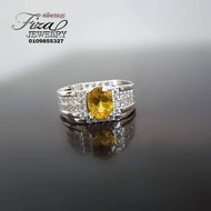 cincin lelaki permata kuning silver 925, cincin lelaki perak 925 batu kuning, silver 925 men ring in