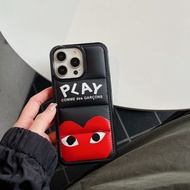 Luxury Trend CDG Red Heart down jacket phone cases for iphone 16 15 Pro Max 14 Pro Max 14 plus 13 Pr