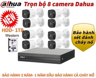 Trọn bộ 8 camera giám sát hồng ngoại Full HD Dahua 2.0Mb Đầu ghi hình 8 kênh dahua XVR1A08 8 cam th