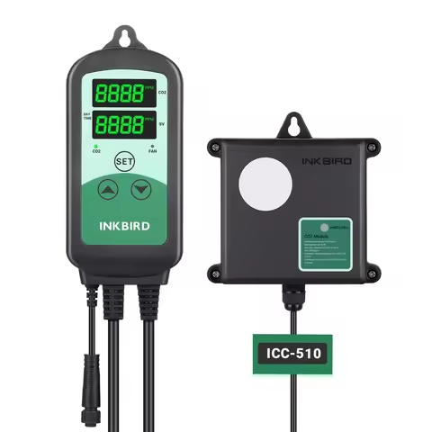 INKBIRD CO2 Controller Smart Carbon Dioxide Controller with 2 Outlets for CO2 Generator&Ventilation 