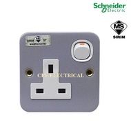 SCHNEIDER ESM 15 13A 1 GANG METAL CLAD SWITCH SOCKET OUTLET (SIRIM APPROVE)