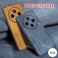 KK POCO C75 2024 Leather Texture Phone Case Sheepskin Leather Phone Case For POCO C75 PocoC75 C 75 7