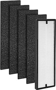 Fette Filter - Air Purifier Filter HEPA Filter &amp; Activated Carbon Replacement Filters Compatible with Eureka NEA120 Air Purifier and Toshiba Air Purifier. (1 Hepa 4 Carbon)