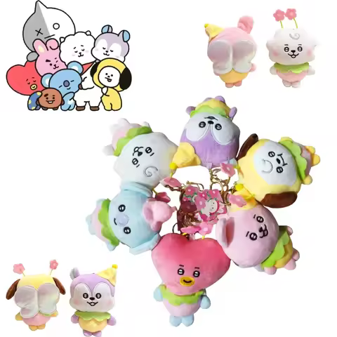 BT21 Chimmy Cooky Koya Shooky Tata Creative Anime Peripheral Cartoon Keychain Personalized Cute Back
